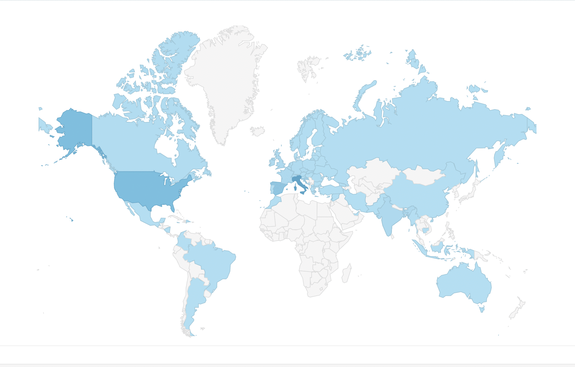 Report completo dei paesi approdati al sito allinchannel.com